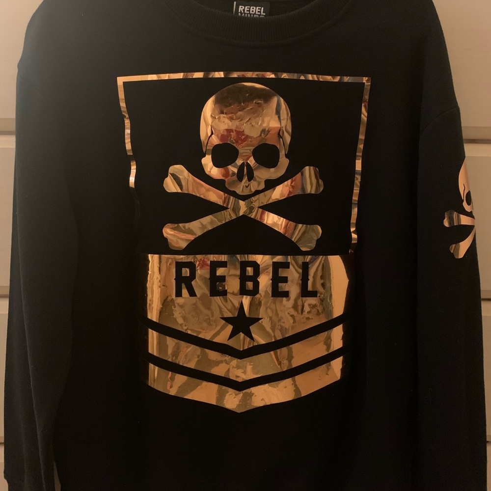 Rebel Minds Skull Gold Crewneck